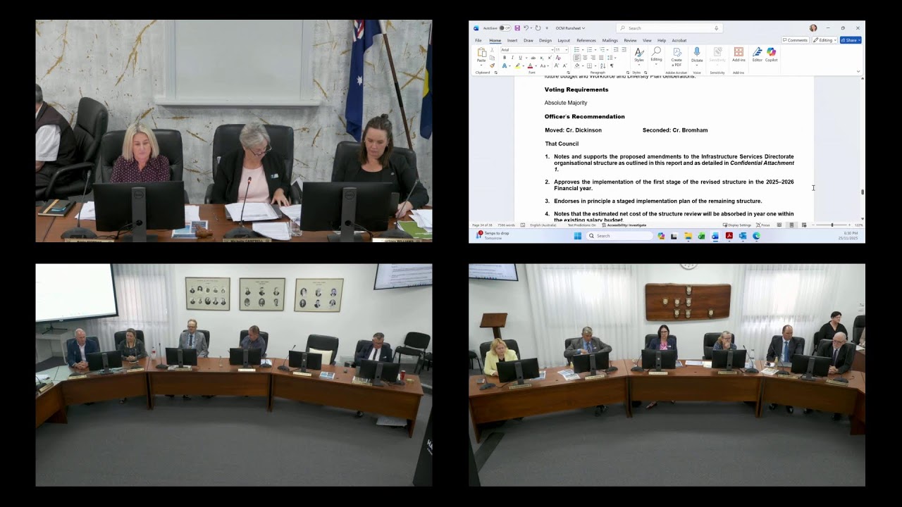 Harvey Council November Ordinary Council Meeting