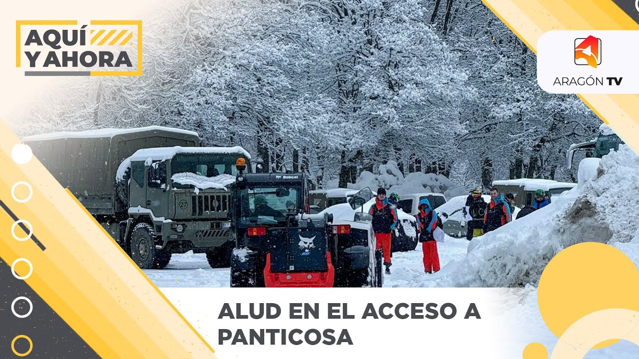 Cae un alud en la carretera de acceso al balneario de Panticosa