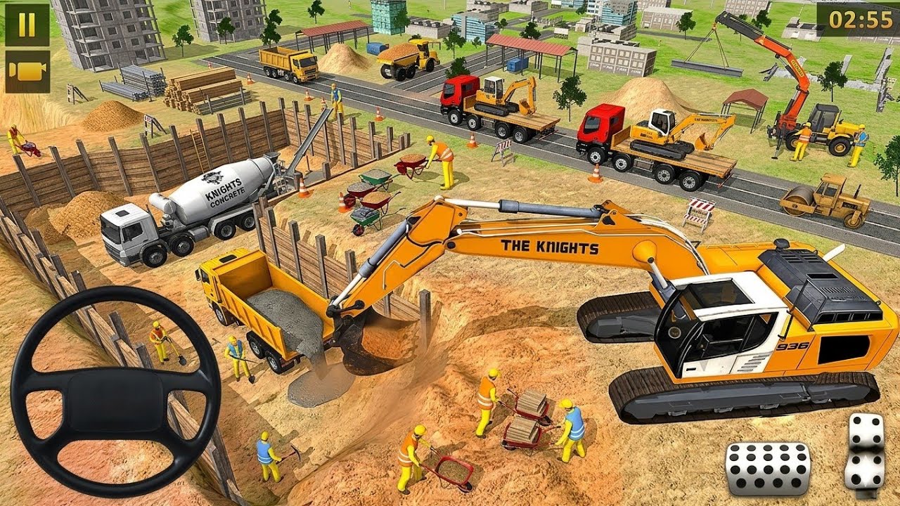 👷City Road Construction Simulator 3D 🚧 | Heavy Excavator & Truck - Android Gameplay