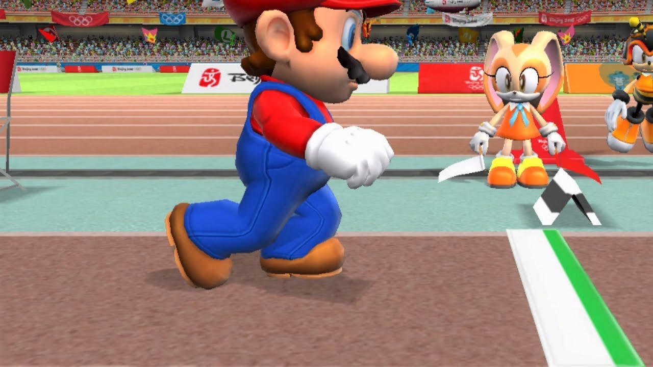 Mario & Sonic at the Olympic Games - Long Jump - Wii Gameplay (720p60fps)