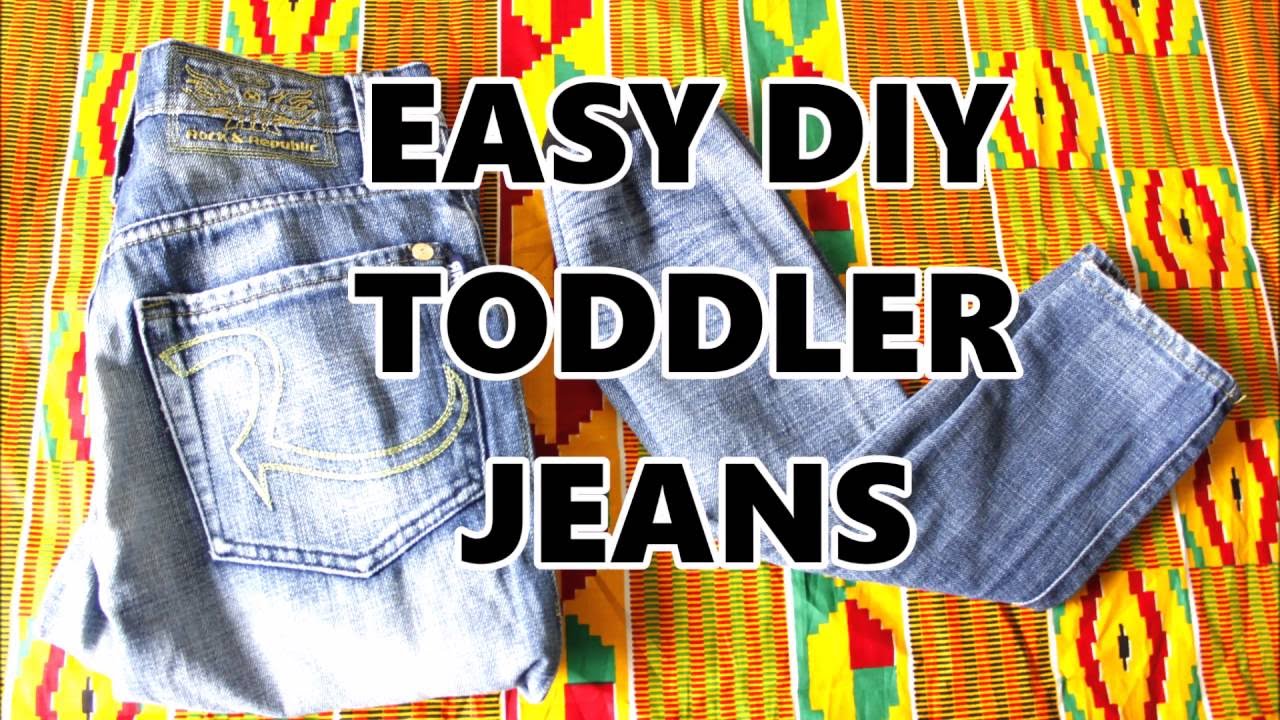DIY TODDLER JEANS: easy upcycle from adult jeans