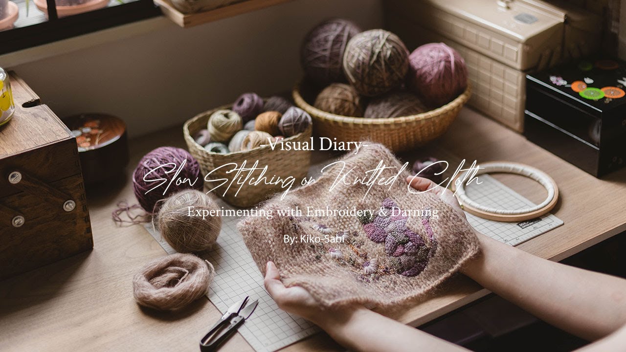 Visual Diary #79 | First Time doing Embroidery on Lace Knit | Slow Stitching, Mosaic Darning