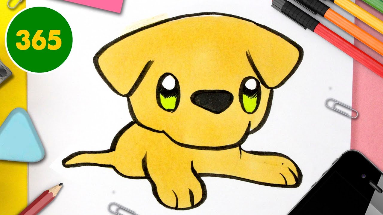 COMMENT DESSINER UN CHIEN LABRADOR KAWAII 🐶 comment dessiner un chiot très kawaii
