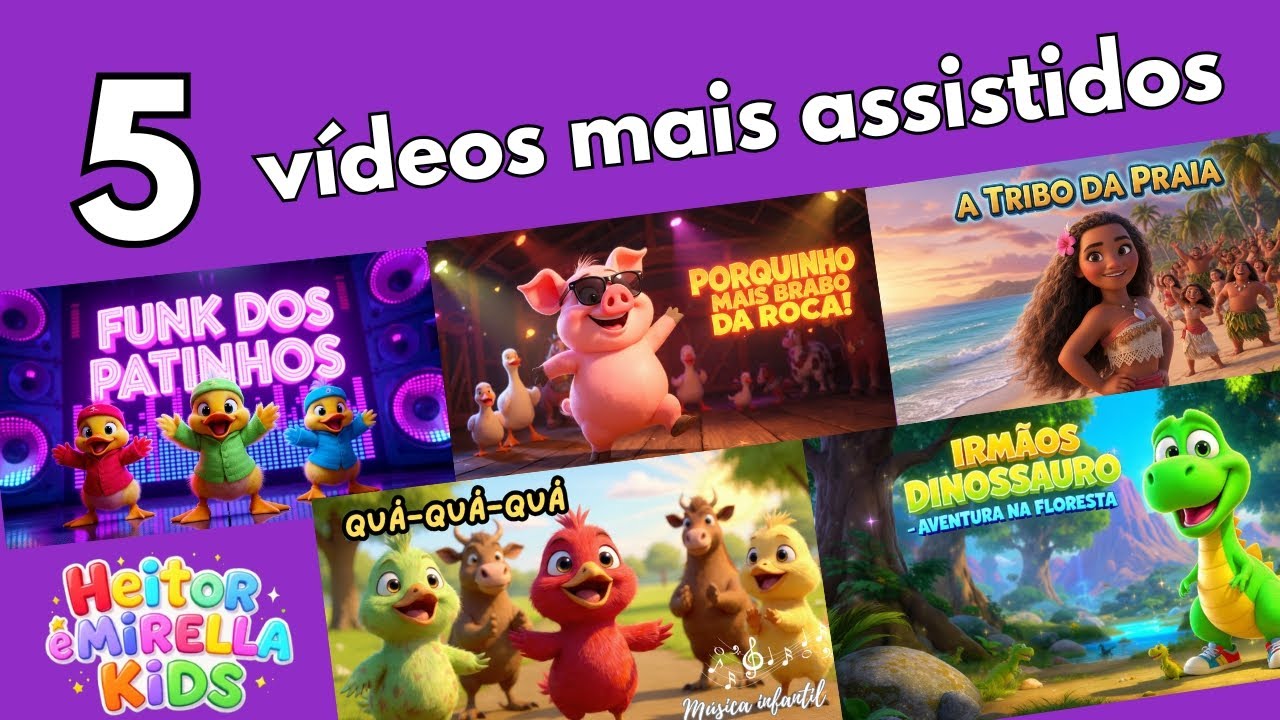 COLETÂNEA OS 5 Vídeos mais assistidos HEITOR E MIRELLA KIDS 