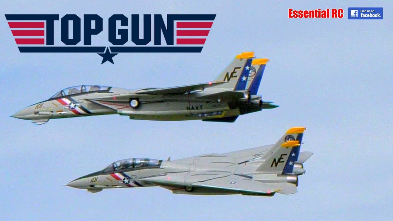 TOP GUN 2 ! BIG radio controlled RC F-14 TOMCAT Close Formation * OPERATIONAL SWING WING *
