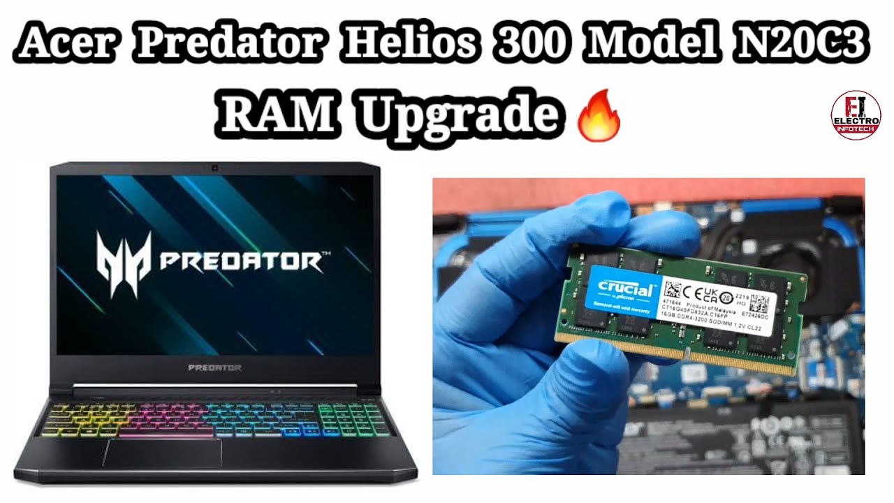 How to Upgrade RAM Acer Predator Helios 300 Model N20C3 / Disassembly And Assembly