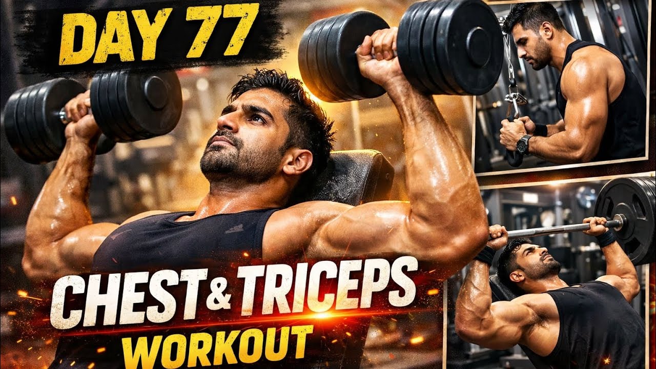 DAY 77 | Chest & Triceps Workout 💪🔥 | Heavy Gym Workout Vlog