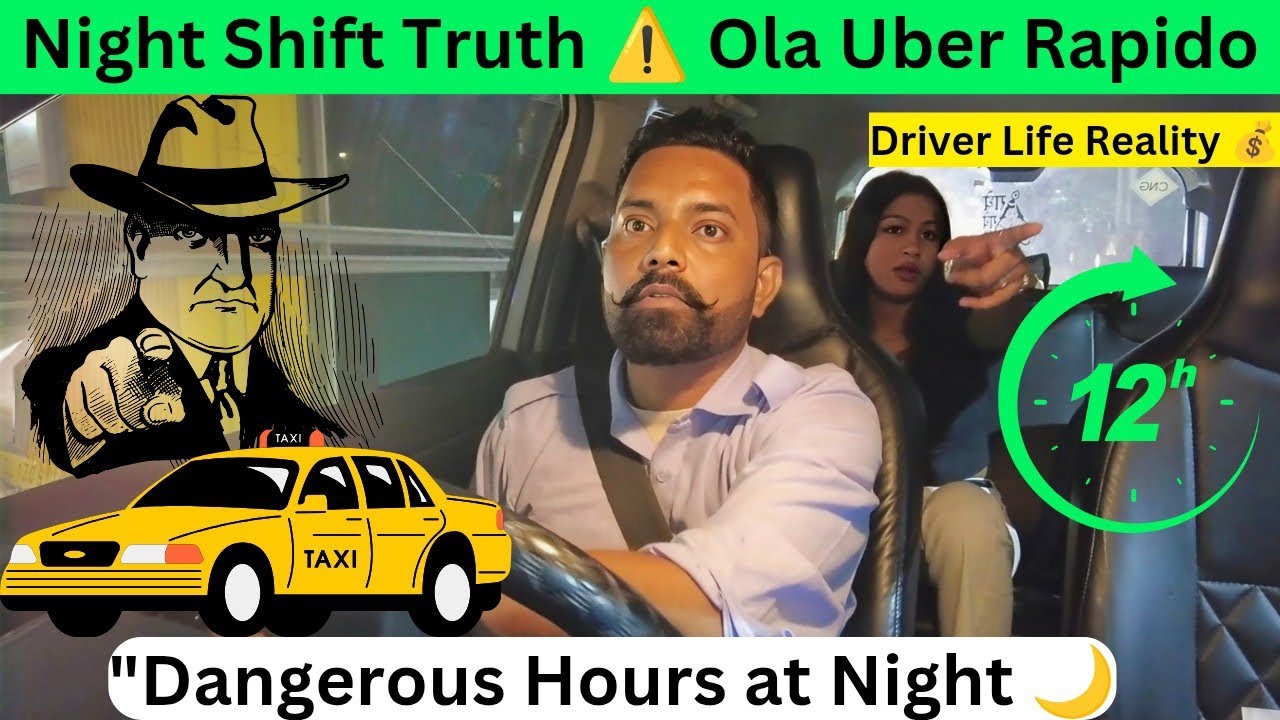 Ola Uber Rapido Driver Life | 13 घंटे काम + 3 घंटे आराम 😴 | Night Shift Truth ⚠️