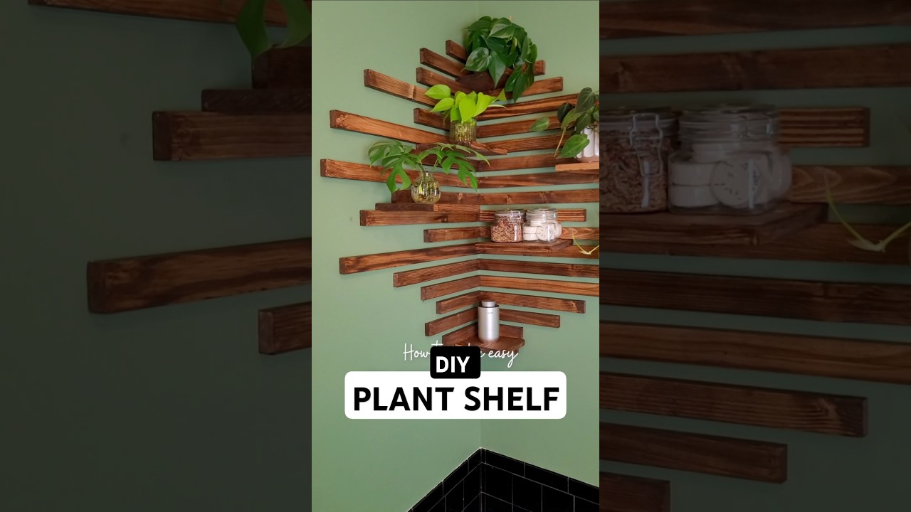 Полка для растений своими руками из реечной стены #diy #homerenovationideas #diyprojects #plants ...