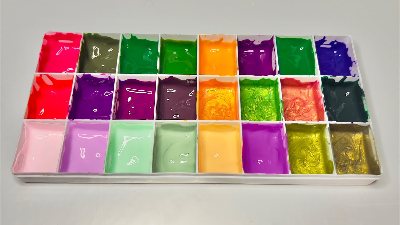 How to trun 4 Primary Colors, White and Gold 19 Beautiful Colours! Satisfying Color Mixing Magic! 💫