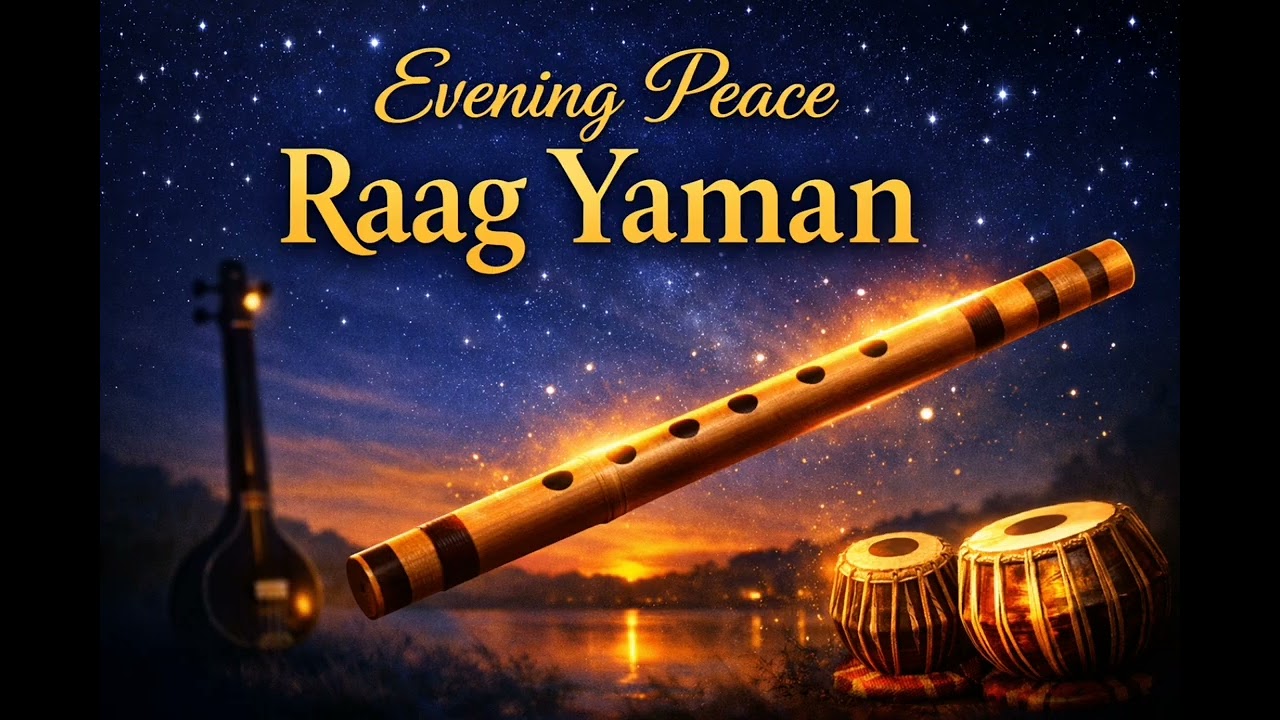 Raag Yaman Evening Meditation | Flute, Tanpura & Tabla | Classical Instrumental Music for Relaxation