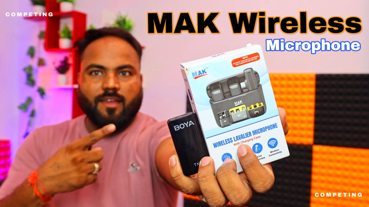 MAK Wireless Noise Reduction Mic with Charging Case, Mic Microphone