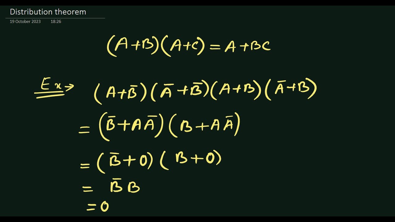 Distribution Theorem Explanation With Example || Digital System Design