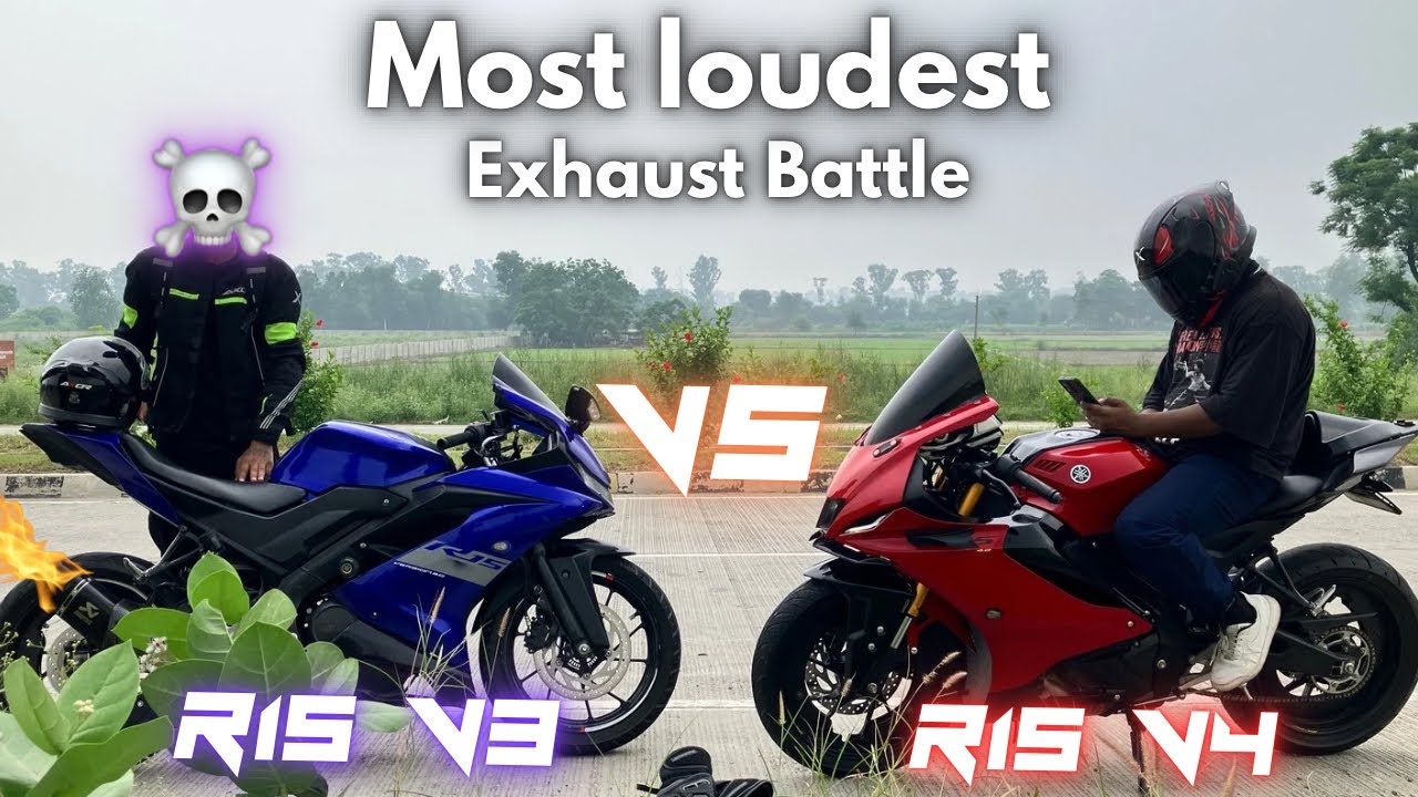 Exhaust battle R15 v4 / R15 v3 - modified exhaust - Akrapovic R1 exhaust