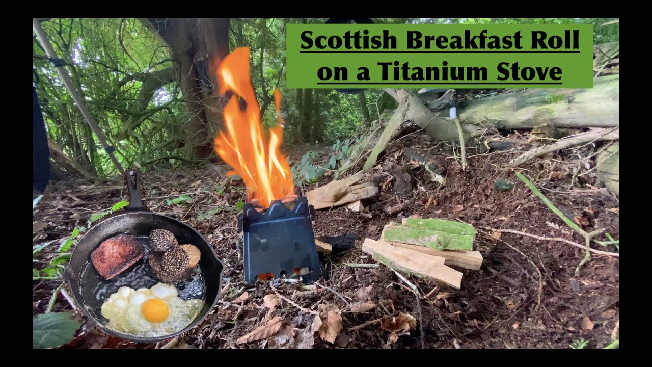 Scottish Breakfast Roll cooked on a Titanium Stove - Camp Cooking