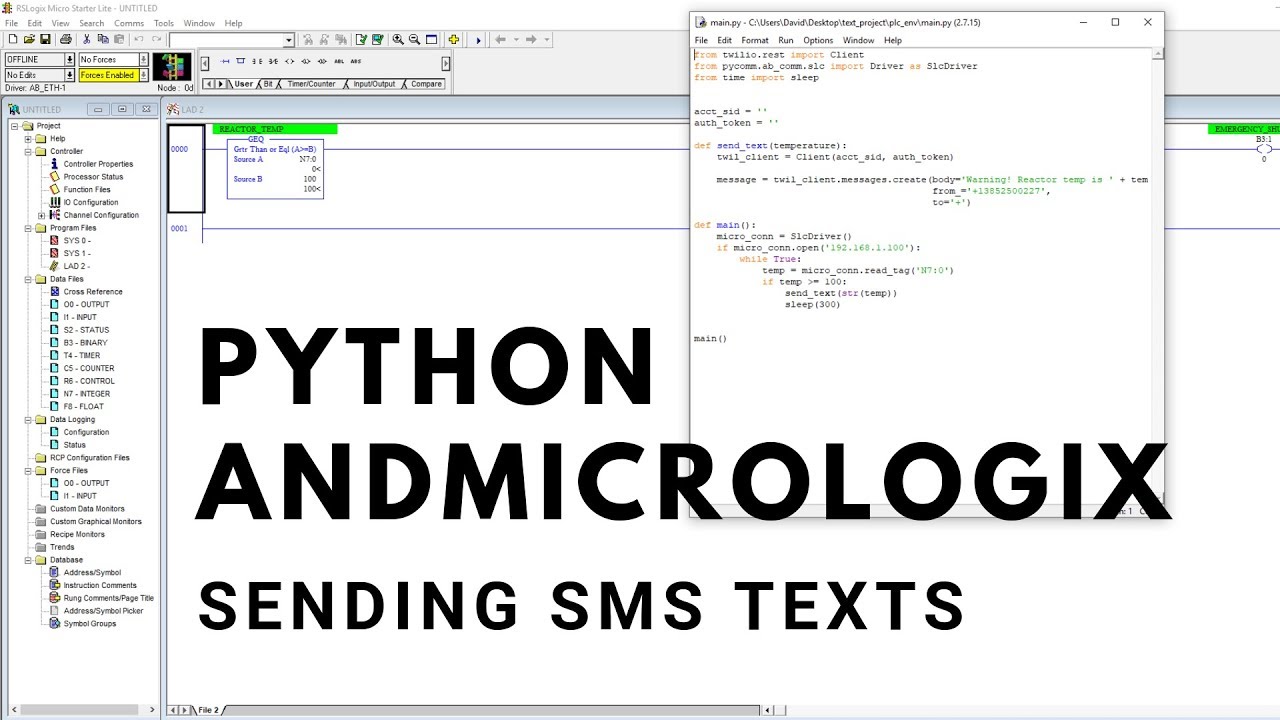 Python and Micrologix1100 Part2 - Sending SMS texts