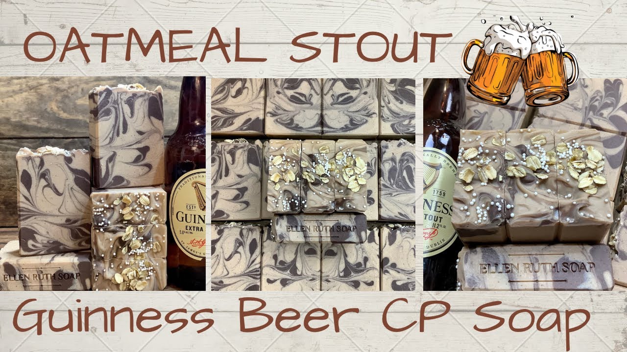 How to Make 🍻 OATMEAL STOUT Cold Process Soap w/ Guinness Beer 🍺   | Ellen Ruth Soap