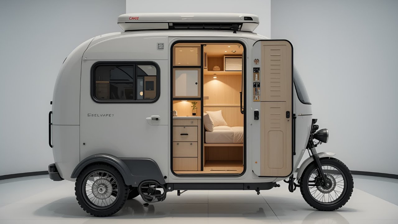 2025 Tricycle Camper RV &ndash; Compact Electric Adventure on Three Wheels