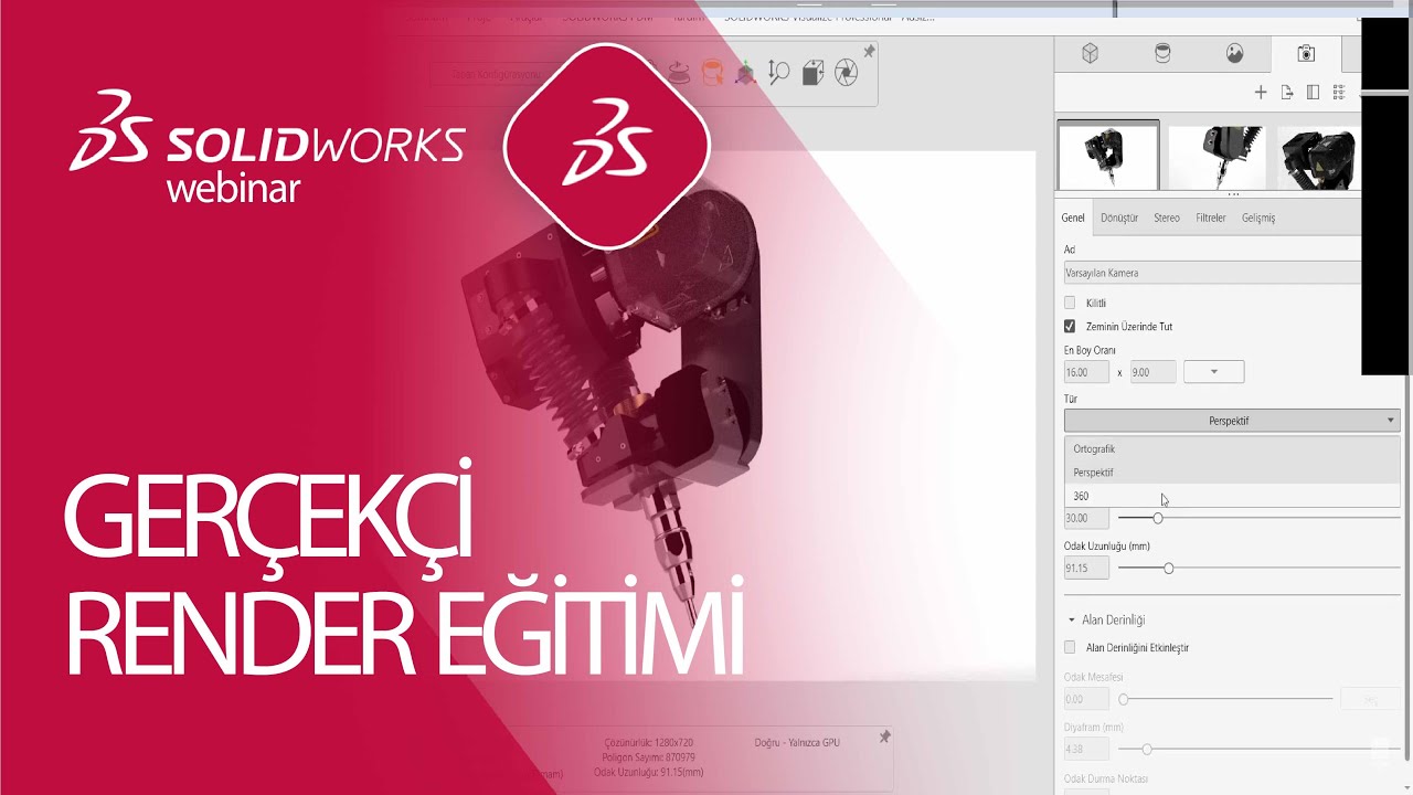 SIFIRDAN SOLIDWORKS Visualize ile GERÇEKÇİ RENDER EĞİTİMİ