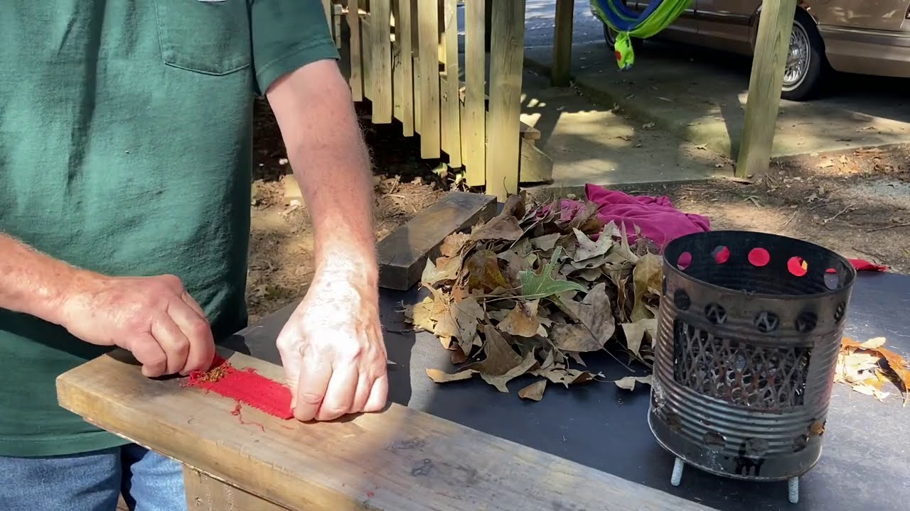 Fabric Fire Roll, &ldquo;Survival Leaves&rdquo; Tinder Bundle