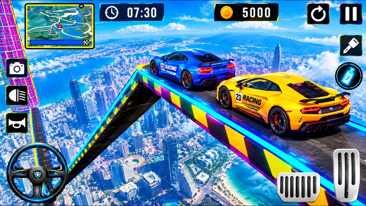 😱 World's Craziest Car Stunt Challenge! 🚘💥 Impossible Mega Ramp Racing Gameplay