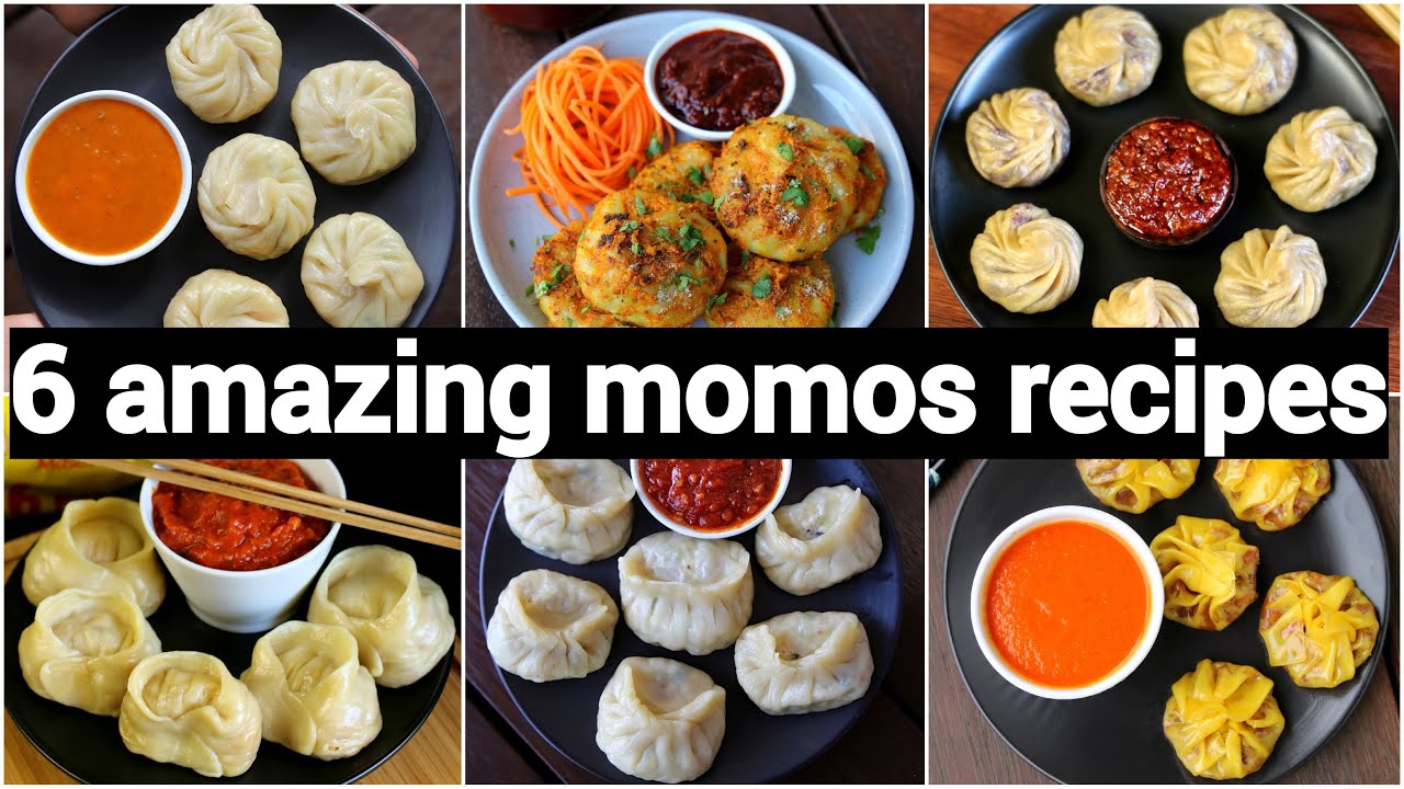 6 easy momos recipes | 6 ways of dumplings design | 6 वेज मोमोज रेसिपी | street style momos recipes