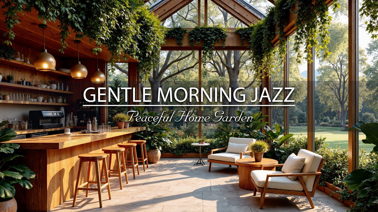 Peaceful Home Garden Vibes - Gentle Morning Jazz for Stress Relief & Chill Moments
