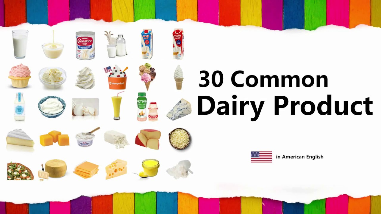 Learn Dairy Product in English (30 Common Names with Spelling)