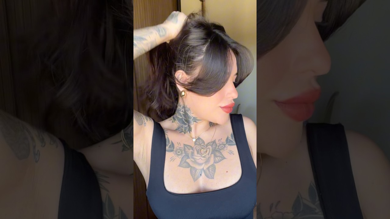Como cortar e modelar a franja sozinha #cortarfranja #curtainbangtutorial #shorts #franja #cabelo