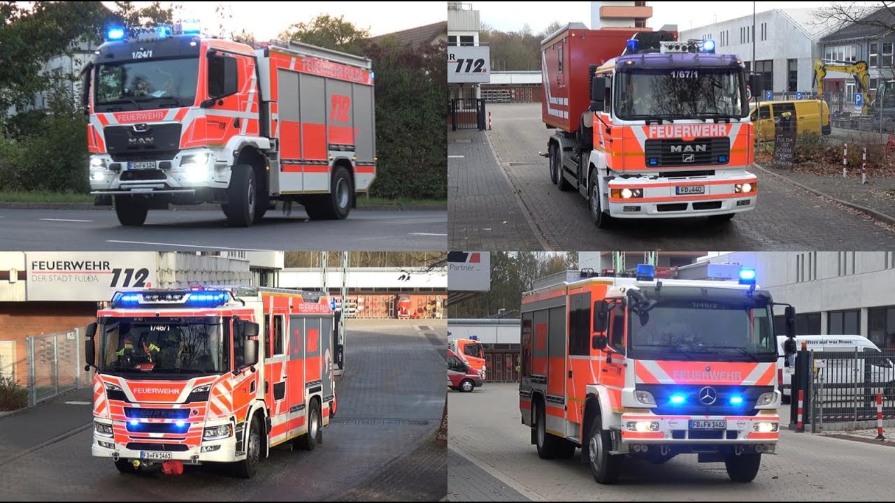 [neues HLF, WLF & mehr] Einsatzfahrten Feuerwehr Fulda