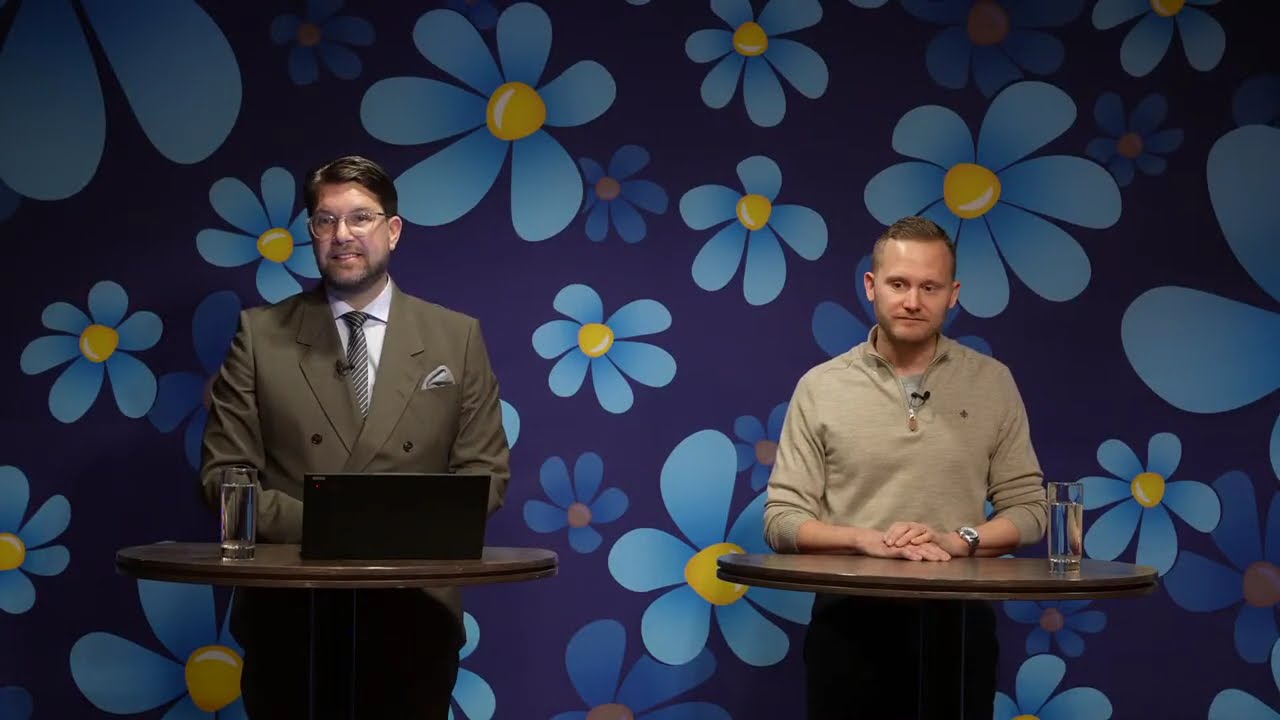 Jimmie Åkesson och Henrik Vinge håller pressträff i Lycksele