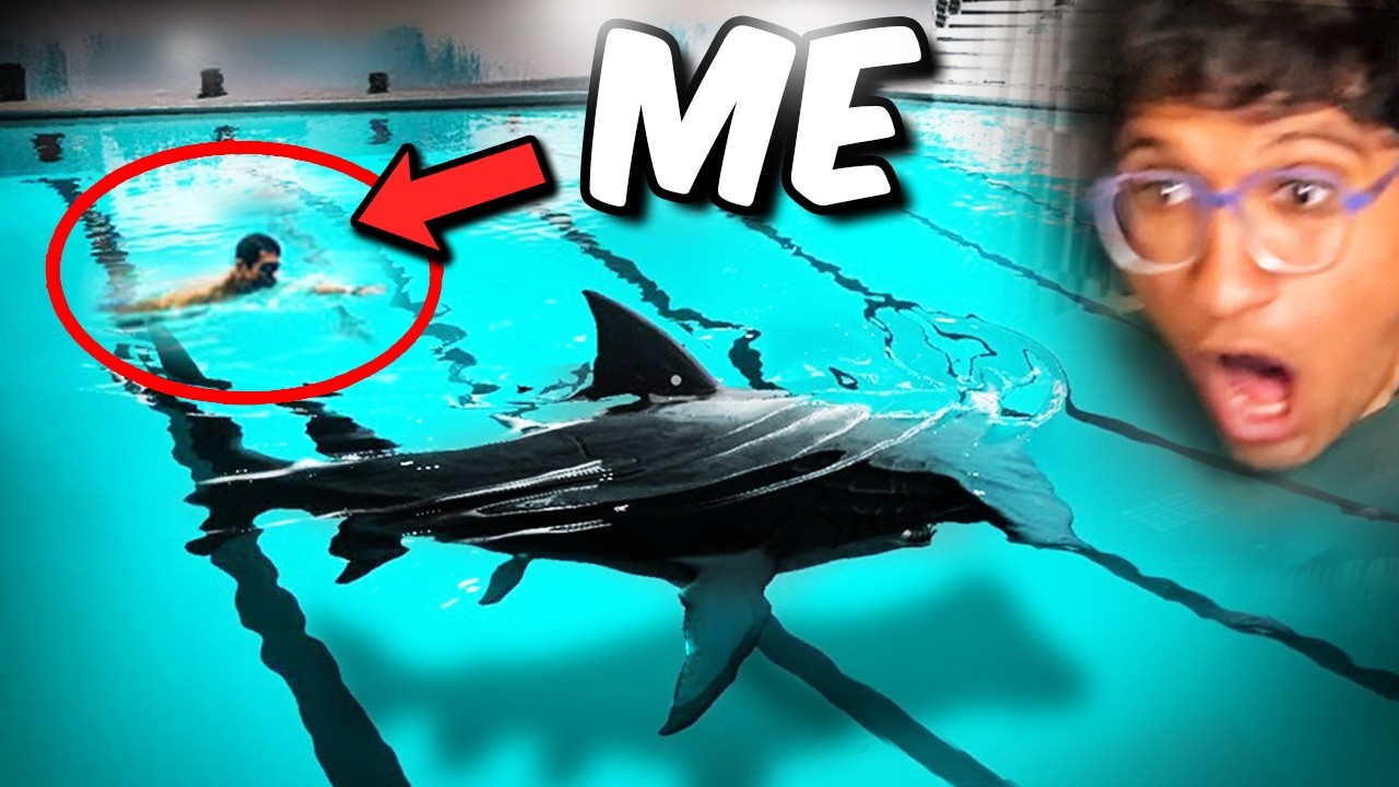 STUCK in Swimming POOL With HUNGRY SHARKS! {ESCAPE}