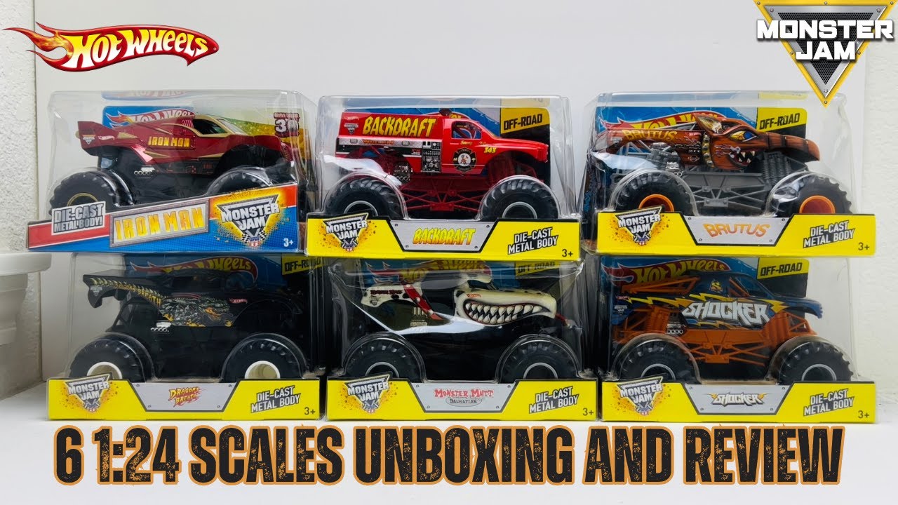 Распаковка и обзор модели Hotwheels Monster Jam 6 в масштабе 1:24!