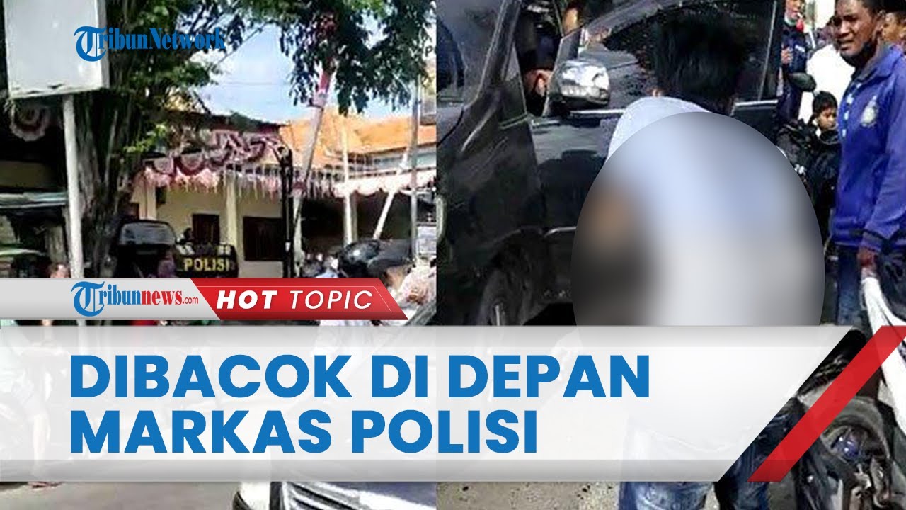 Detik-detik Pria di Sampang Dibacok di Depan Kantor Polisi, Pelaku Diduga Marah sang Istri Diganggu