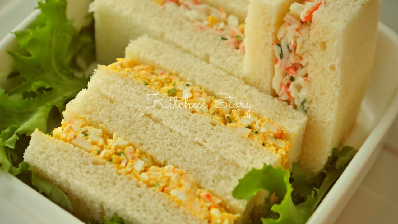 សាំងវ៉ិចពងមាន់ សាំងវិចសាច់ក្តាម 🦀🥪[Egg & Imitation Crab Meat Sandwich]អាហារសម្រន់[Kitchen Story]