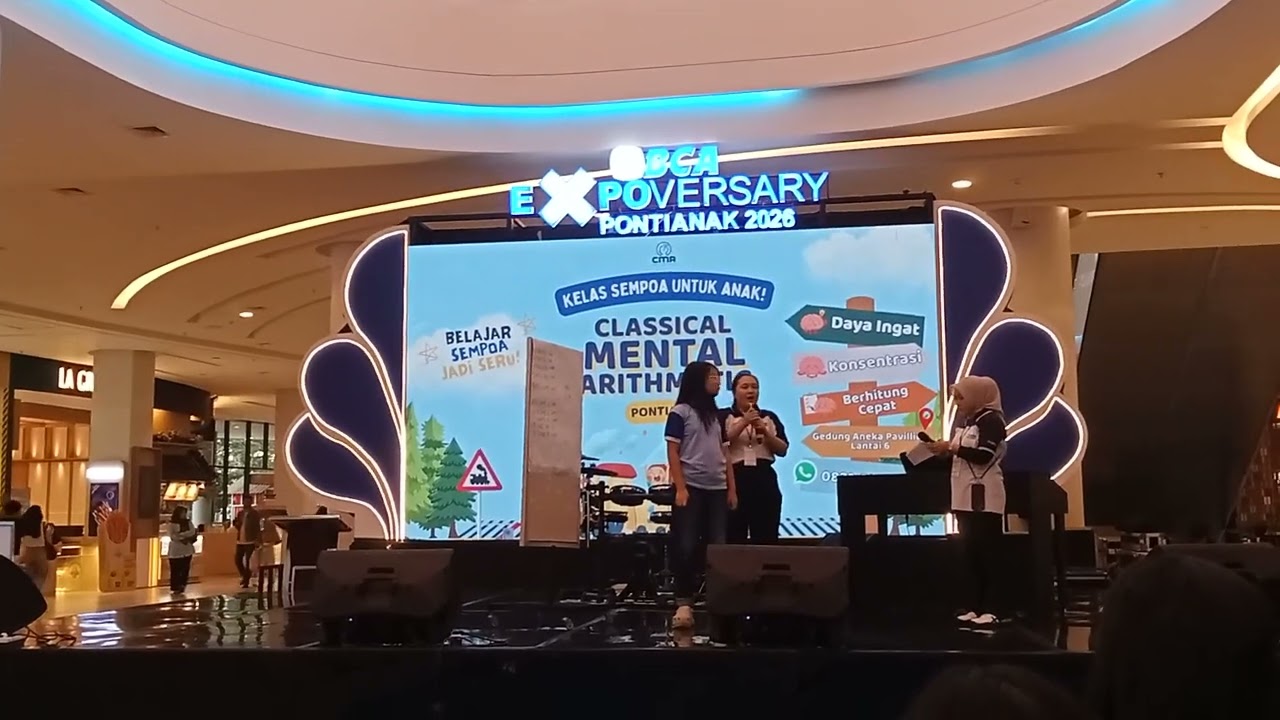 Acara BCA expoversary clasical mental artmetic di center atrium gaia bumi raya city mall 