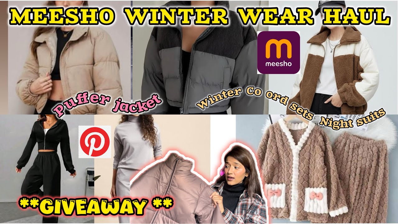 MEESHO PUFFER JACKET HAUL | Puffer Jacket women , Winter Night suits Co ord set 