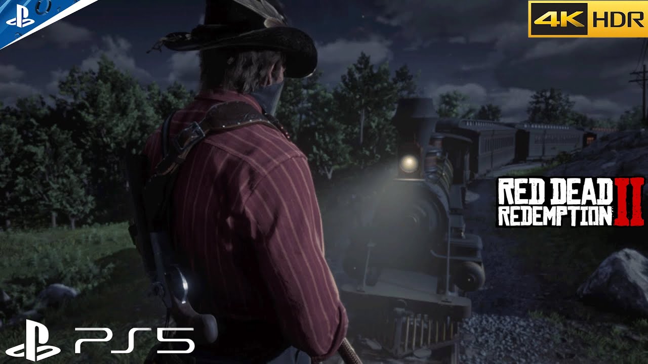 Red Dead Redemption 2 - Train Heist With John Marston - The Cornwall Oil Wagon Escape - 4K60 FPS HDR