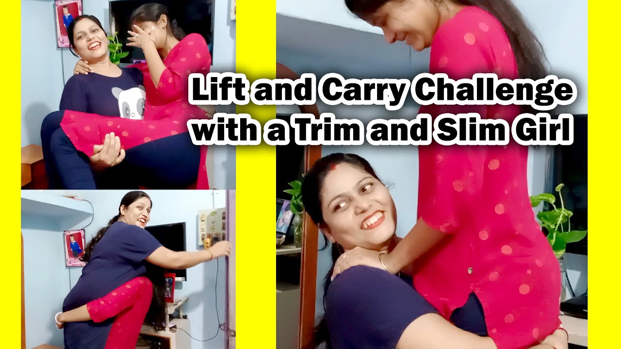 Hip Lift and Carry Challenge || Beautiful girl Anusha and Anjali Hip Lift and Carry Challenge