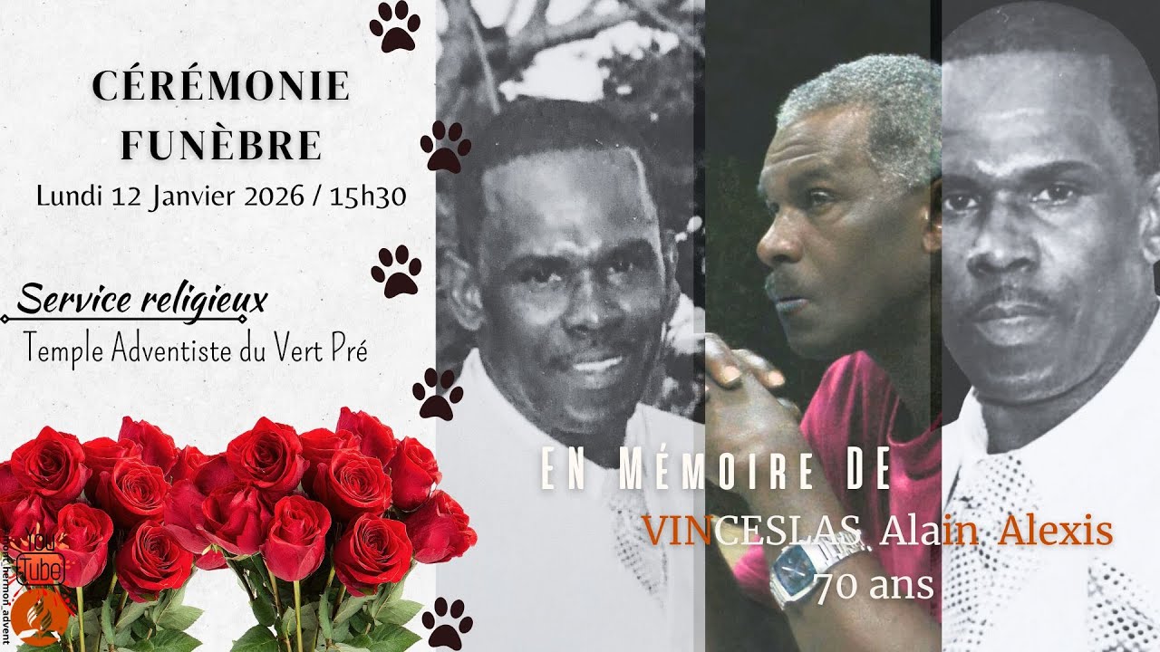 LUNDI 12 JANVIER 2026 - Cérémonie funèbre Vinceslas Alain Alexis