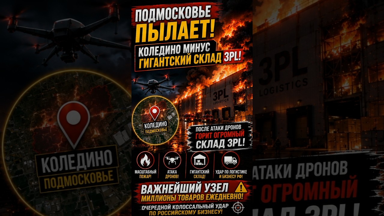 👉🔥ПОДМОСКОВЬЕ ПЫЛАЕТ: КОЛЕДИНО МИНУС ГИГАНТСКИЙ СКЛАД 3PL! #shorts