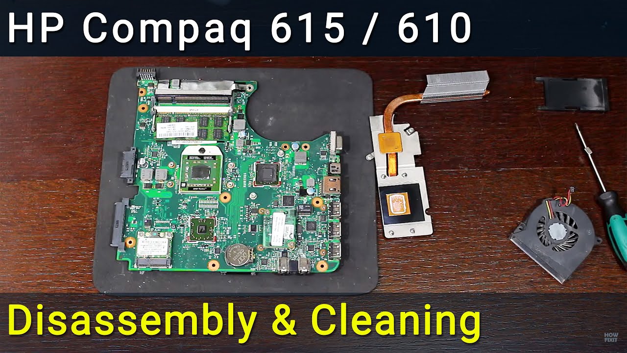 HP Compaq 615 Разборка, чистка вентилятора от пыли и замена термопасты