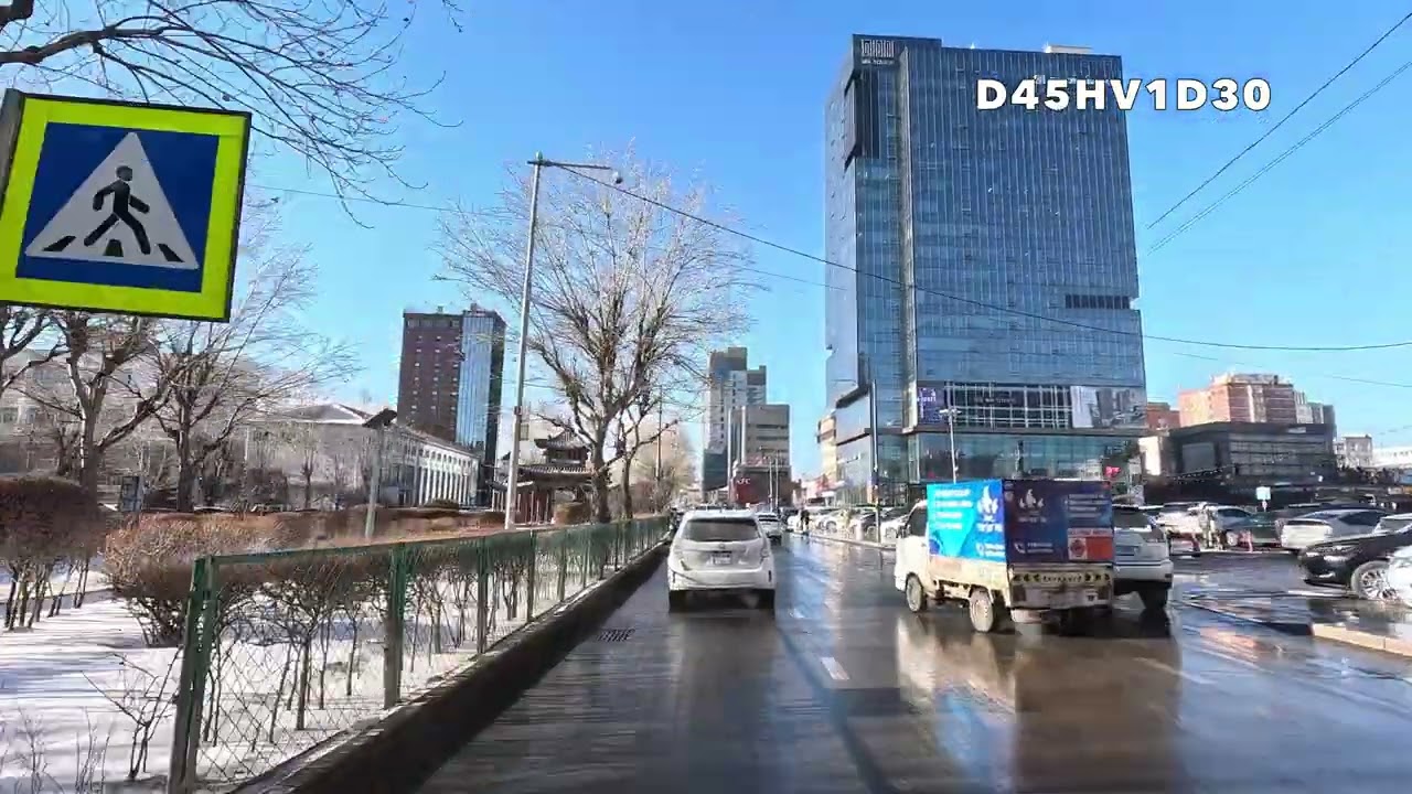 Хаврын өдөр мэт өвлийн нэг өдөр нийслэл Улаанбаатар хотын төв замаар зорчсон тэмдэглэл 4K