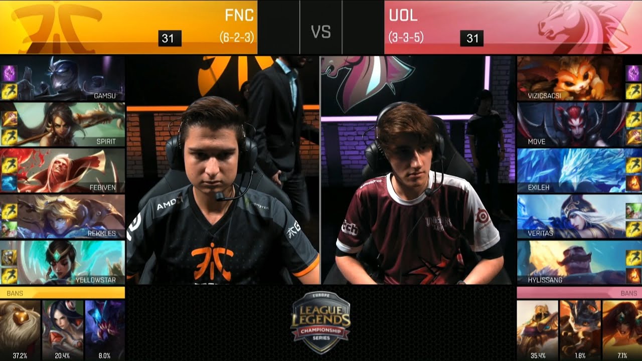 UOL vs FNC Game 2 Highlights - UNICORNS OF LOVE vs FNATIC EU LCS Week 6 Summer 2016