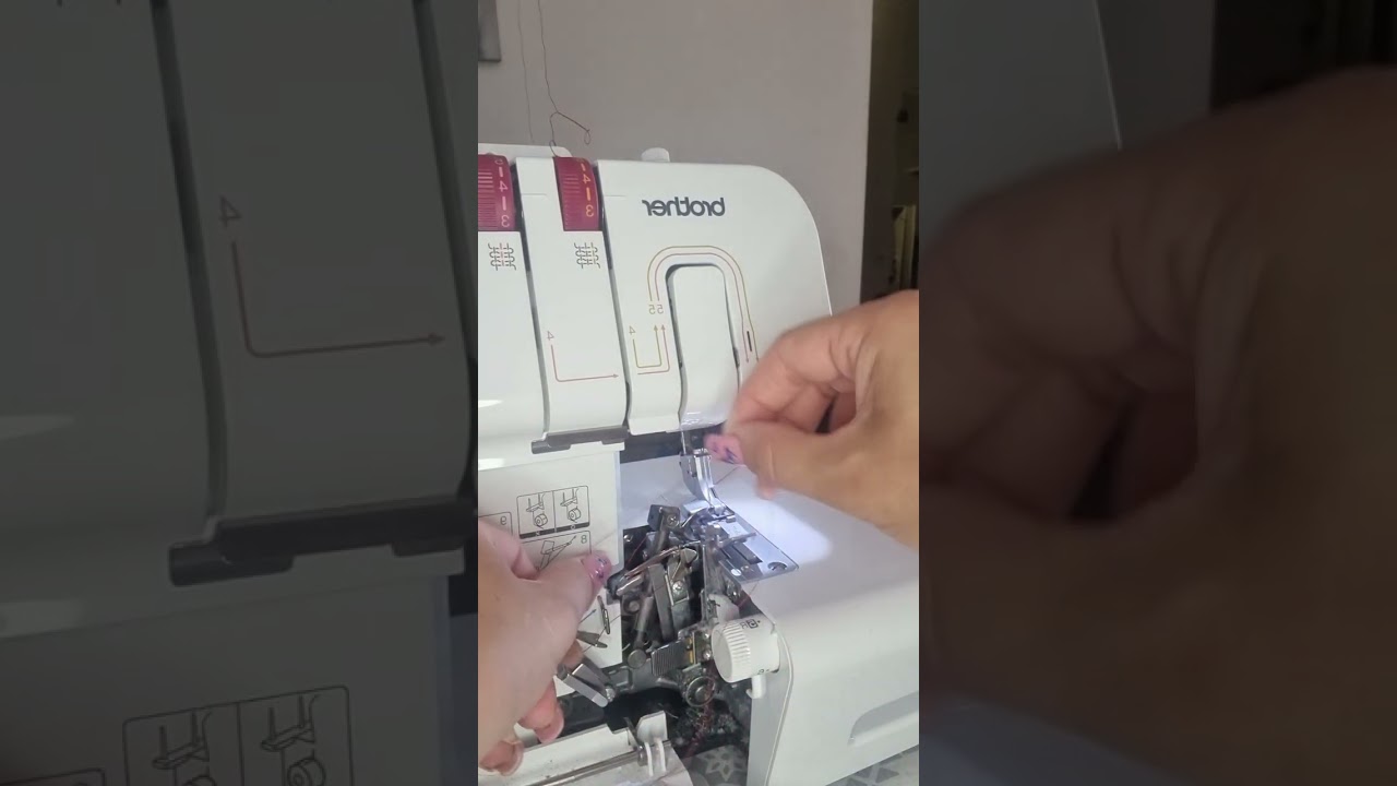 come infilare una macchina tagliacuci a 3 fili da Brother