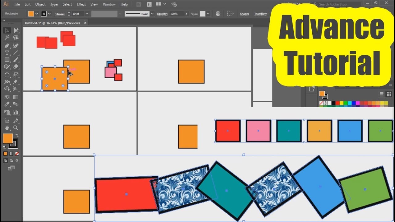 #Ai-23 Advanced Move, Duplicate Objects adobe Illustrator beginners Tutorial class in HINDI