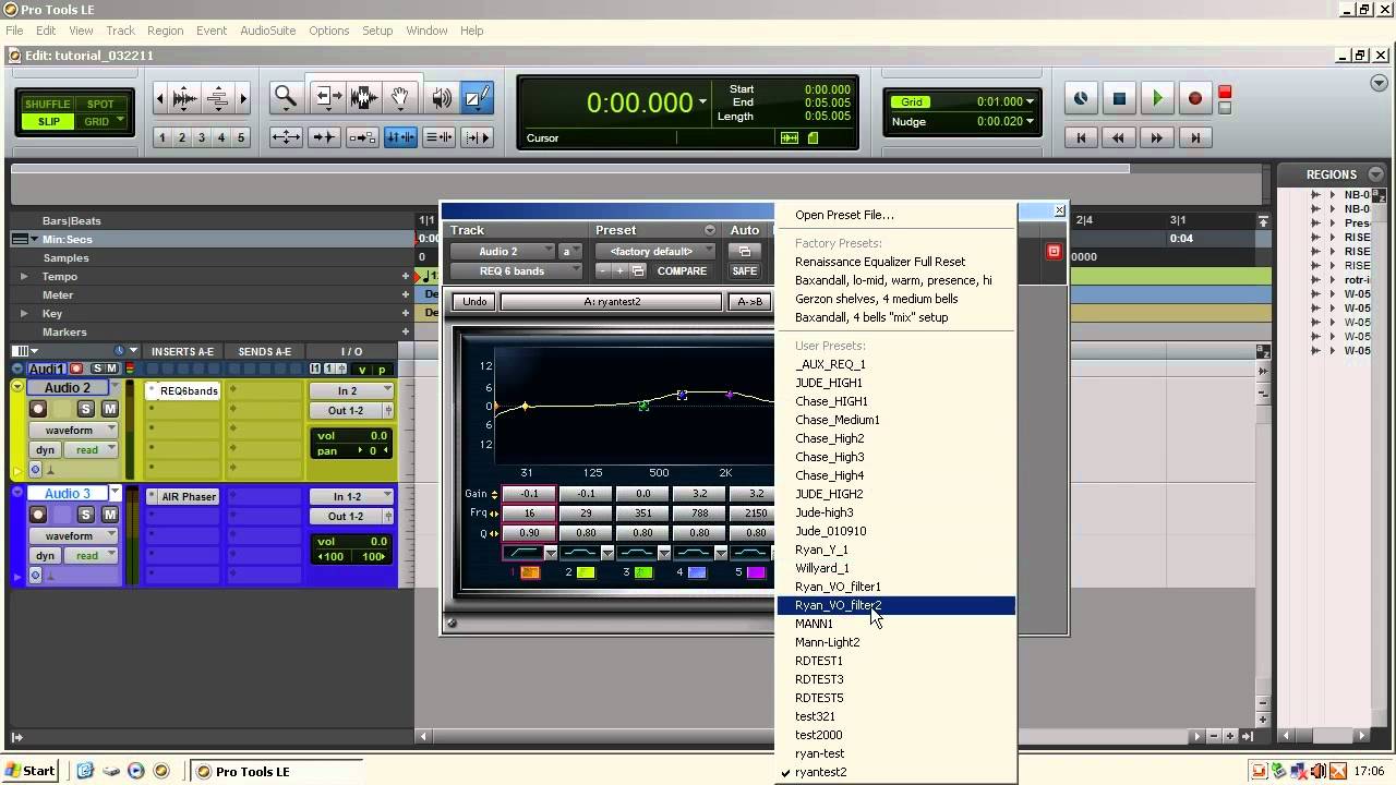 Pro Tools: Load and Save plug-in Presets