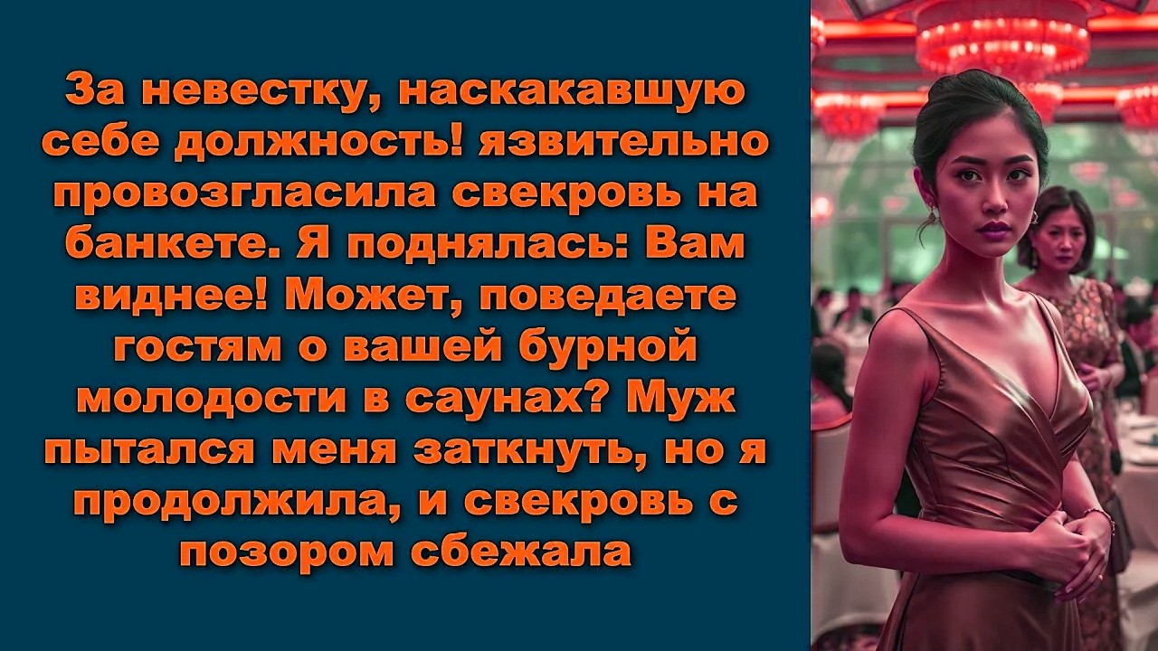 За невестку, наскакавшую себе должность! язвительно провозгласила свекровь на банкете. Я поднялась