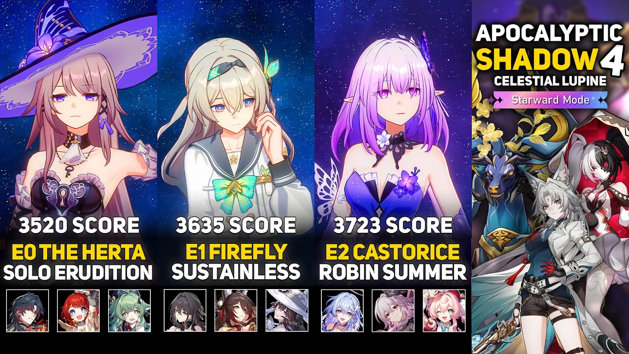 E0S1 The Herta Hyper & E1S1 Firefly & E2S1 Castorice x Robin Summer | Apocalyptic Shadow 4 | HSR 4.5
