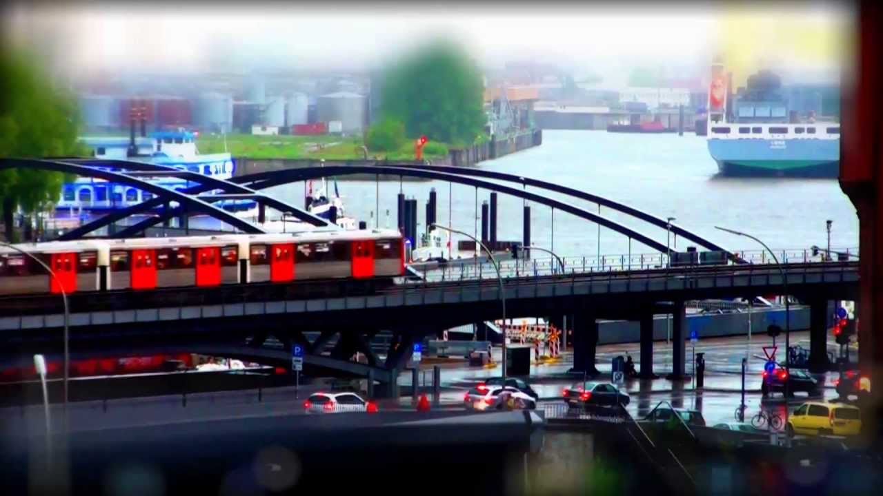 Hamburg von oben Hafen Hochbahn - Miniaturlandschaft / Tilt-Shift